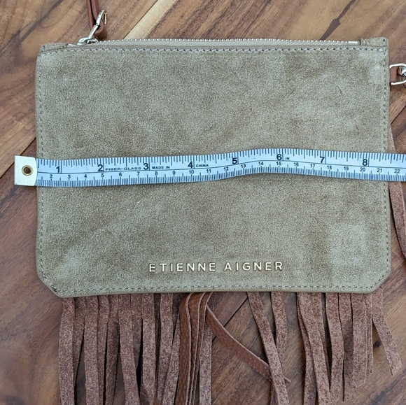 Etienne Aigner Moda Suede Fringe Wristlet Nwt ❤️ - Picture 8 of 9